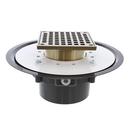 4 in. Heavy Duty PVC Drain Base with 3-1/2 in. Metal Spud and 5 in. Nickel Bronze Strainer