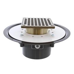 4 in. Heavy Duty PVC Drain Base with 3-1/2 in. Metal Spud and 5 in. Nickel Bronze Strainer