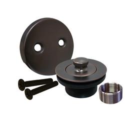 Zinc Lift & Turn Drain Trim Kit with Two-Hole Overflow Plate in Oil Rubbed Bronze