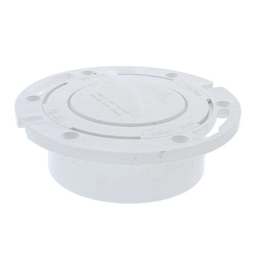 4 in. PVC Closet Flange with Plastic Swivel Ring and Knockout 