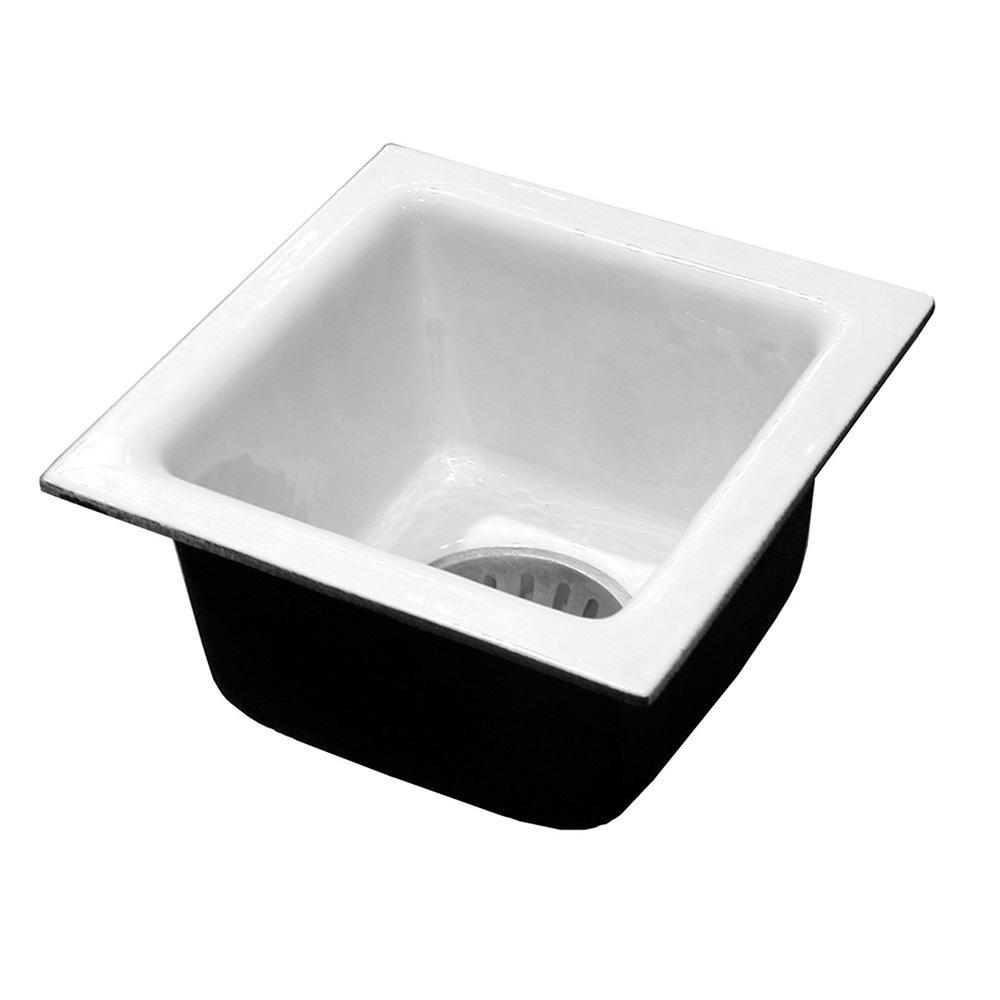 2 in. Porcelain Floor Sink, 6 in. Deep 
