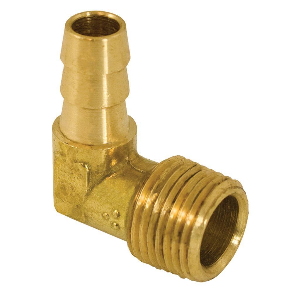 3/8 x 1/4 in. Brass Hose Barb x MIP 90&deg; Elbow 