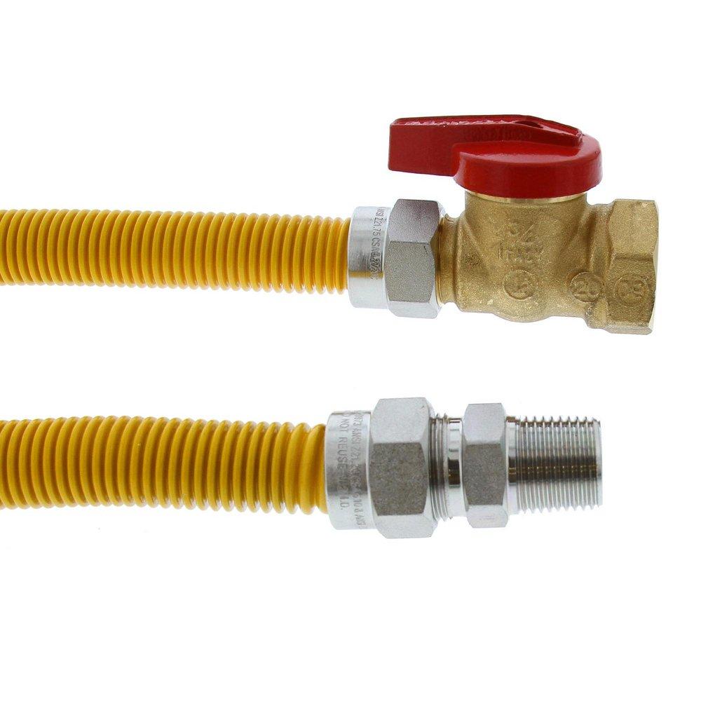 Jones Stephens Yellow 1/2 x 3/4 in. MIP x FIP 304 Stainless Steel Gas Connector 