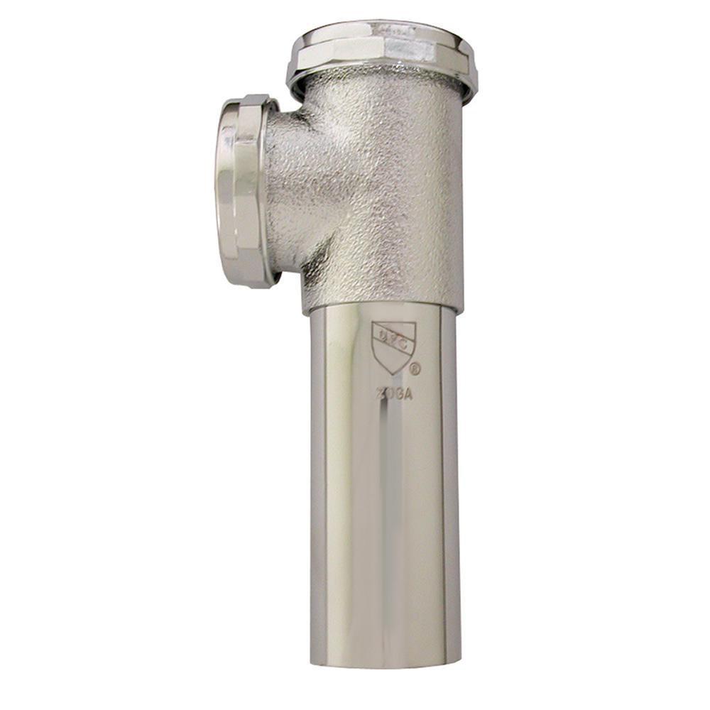 Jones Stephens Chrome Plated 20 ga Slip-Joint End Outlet Tee in Chrome Plated 