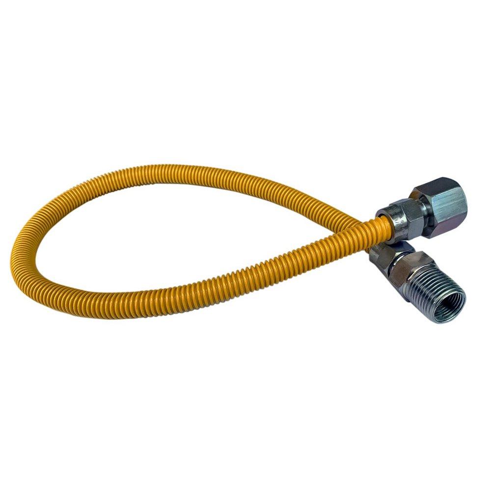 Jones Stephens Yellow 3/8 in. FIPS Gas Connector with Fitting in Yellow 