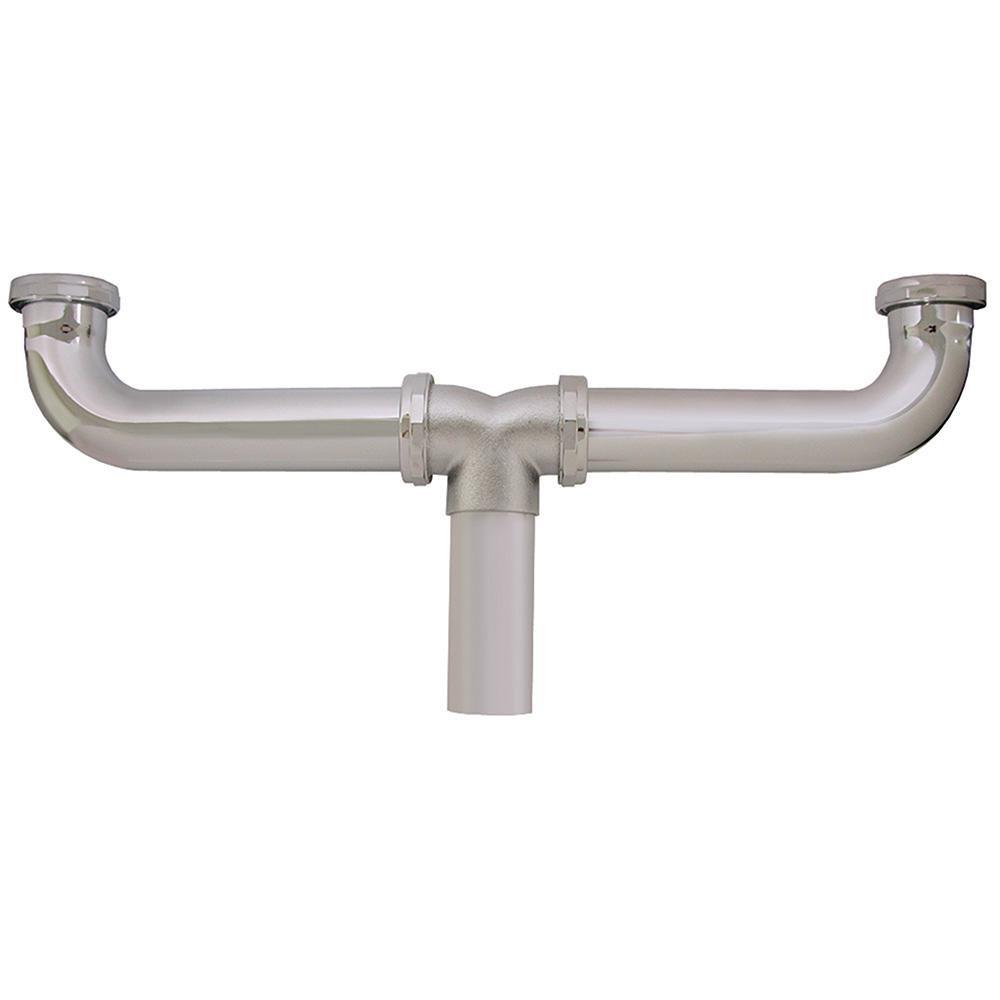 Jones Stephens Chrome Plated 22 ga Slip-Joint Outlet Waste in Chrome Plated 