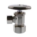 5/8 x 3/8 in. Brass Compression Angle Supply Stop Valve in Brushed Nickel