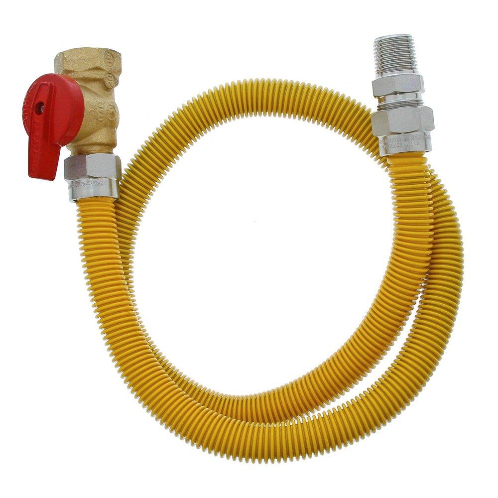 Jones Stephens Yellow 1/2 x 3/4 in. MIP x FIP 304 Stainless Steel Gas Connector 