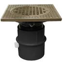 3 in. PVC Over Pipe Fit Drain Base with 3 in. Plastic Spud and 5 in. Nickel Bronze Strainer 