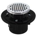 4 in. Pipe Fit ABS Drain with 6 in. Chrome Plated Strainer and Grout Ring