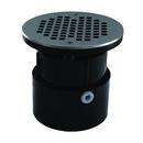4 in. ABS Over Pipe Fit Drain Base with 3-1/2 in. Plastic Spud and 6 in. Stainless Steel Strainer