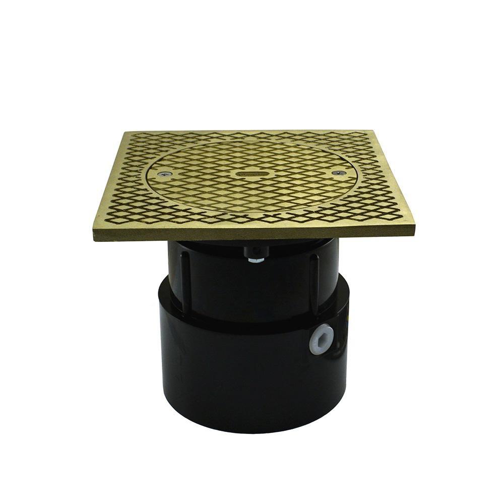 4 in. ABS Over Pipe Fit Base Cleanout with 3-1/2 in. Plastic Spud and 7 in. Nickel Bronze Cover 