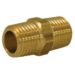 1/4 x 1-1/10 in. Domestic Yellow Brass Hex Nipple