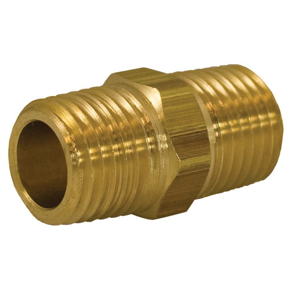 1/2 in. Yellow Brass Hex Nipple 