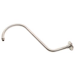 18 in. S-Shaped Shower Arm with 1/2 in. IPS Connections in Brushed Nickel