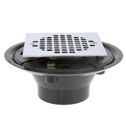 2 in - 3 in. Push On Plastic Floor Drain in Chrome