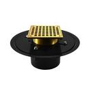2 in. Heavy Duty ABS Drain Base with 3-1/2 in. Metal Spud and 6 in. Polished Brass Strainer