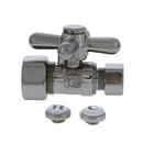Jones Stephens Brushed Nickel OD Compression Cross Straight Supply Stop Valve in Brushed Nickel 
