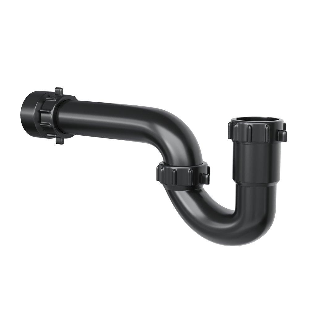 1-1/2 in. Plastic Slip Joint P-Trap with Adapter in Black 