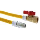 3/8 x 1/2 x 12 in. MIPS Gas Connector with Ball Valve in Yellow