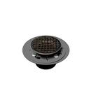 2 x 3 in. PVC Shower Drain with 2 in. PVC Spud and 4 in. Round Oil Rubbed Bronze Strainer