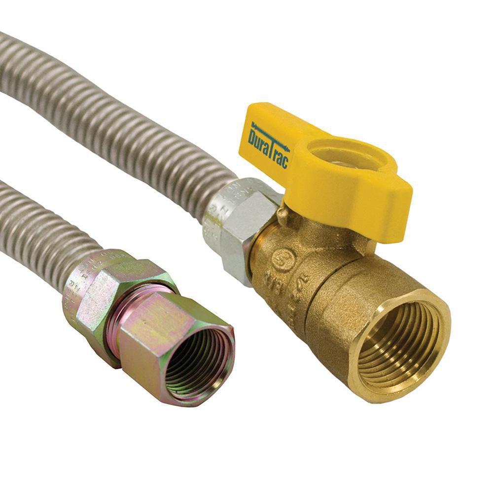 Jones Stephens 3/8 x 1/2 in. FIPS Gas Connector with Ball Valve 