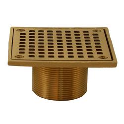 2 in. Brass Spud with 4 in. Square Strainer in Polished Brass