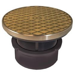 4 in. PVC Hub Fit Cleanout with 3-1/2 in. Plastic Spud and 6 in. Nickel Bronze Cover with Ring