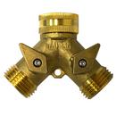 3/4 in. FGHT x MGHT Brass Hose Wye with Shutoff