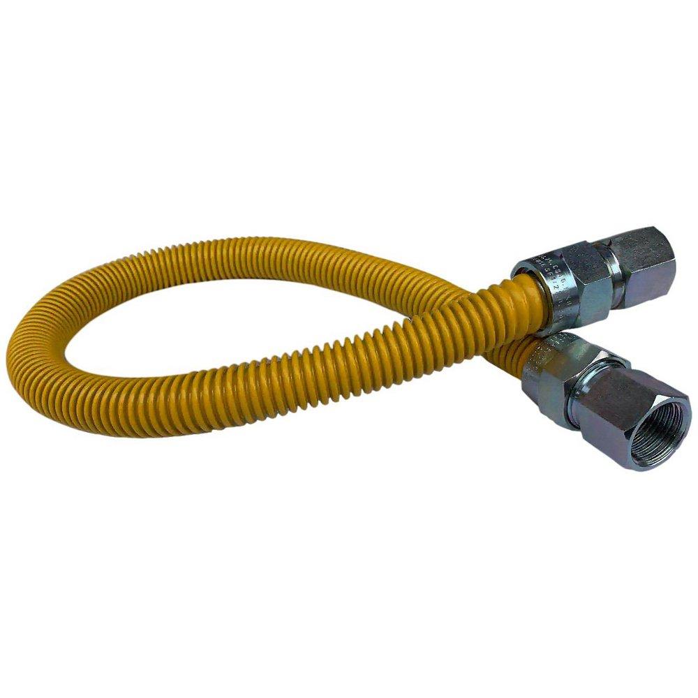 Jones Stephens Yellow 3/4 in. FIPS Gas Connector with Fitting in Yellow 