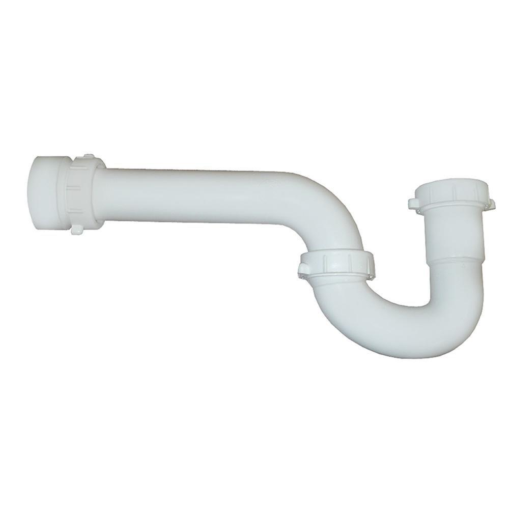 1-1/2 in. White Plastic Solvent Weld P-Trap with Solvent Weld Marvel Adapter 