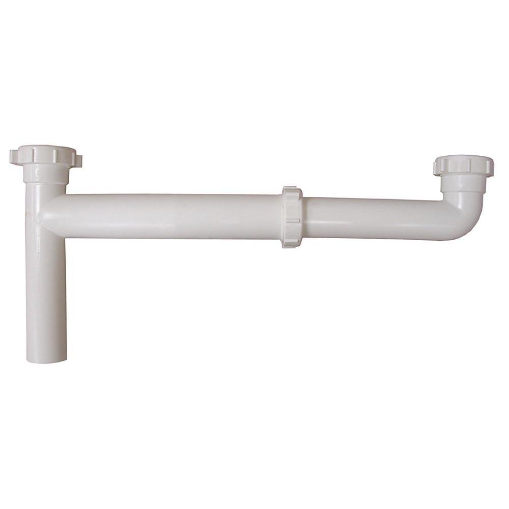 Jones Stephens White Slip-Joint End Outlet Waste with Adjustable Arm 