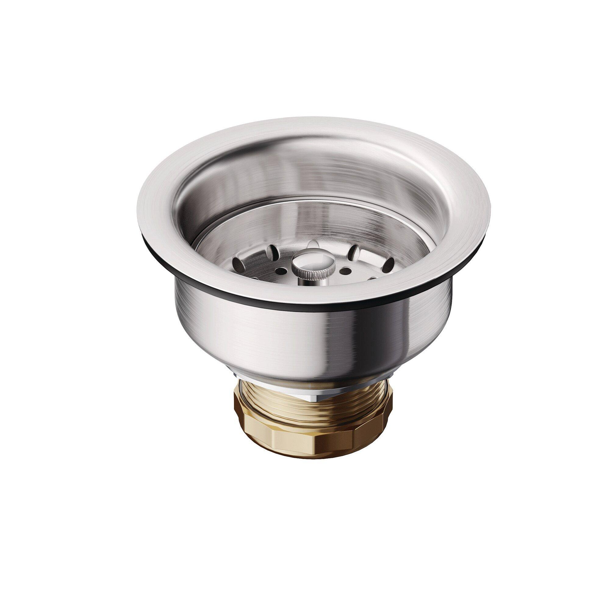 Jones Stephens Stainless Steel 4-1/2 in. Deep Cup Strainer with Rolled Edge Basket 