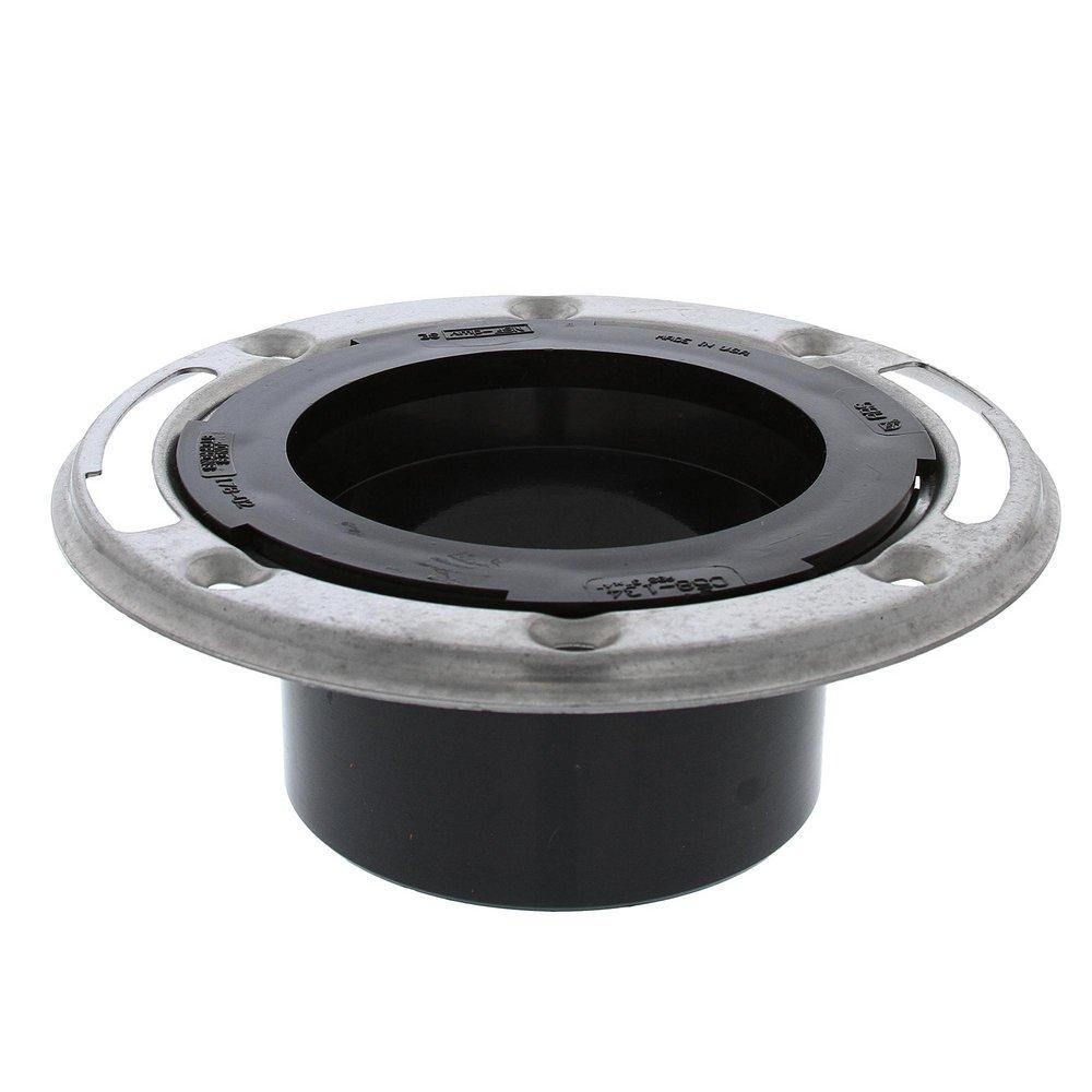 3 x 4 in. ABS Closet Flange with Stainless Steel Ring less Knockout 
