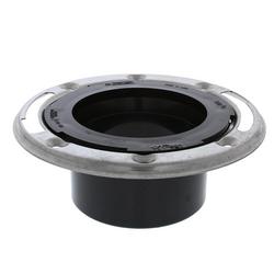 3 x 4 in. ABS Closet Flange with Stainless Steel Ring less Knockout