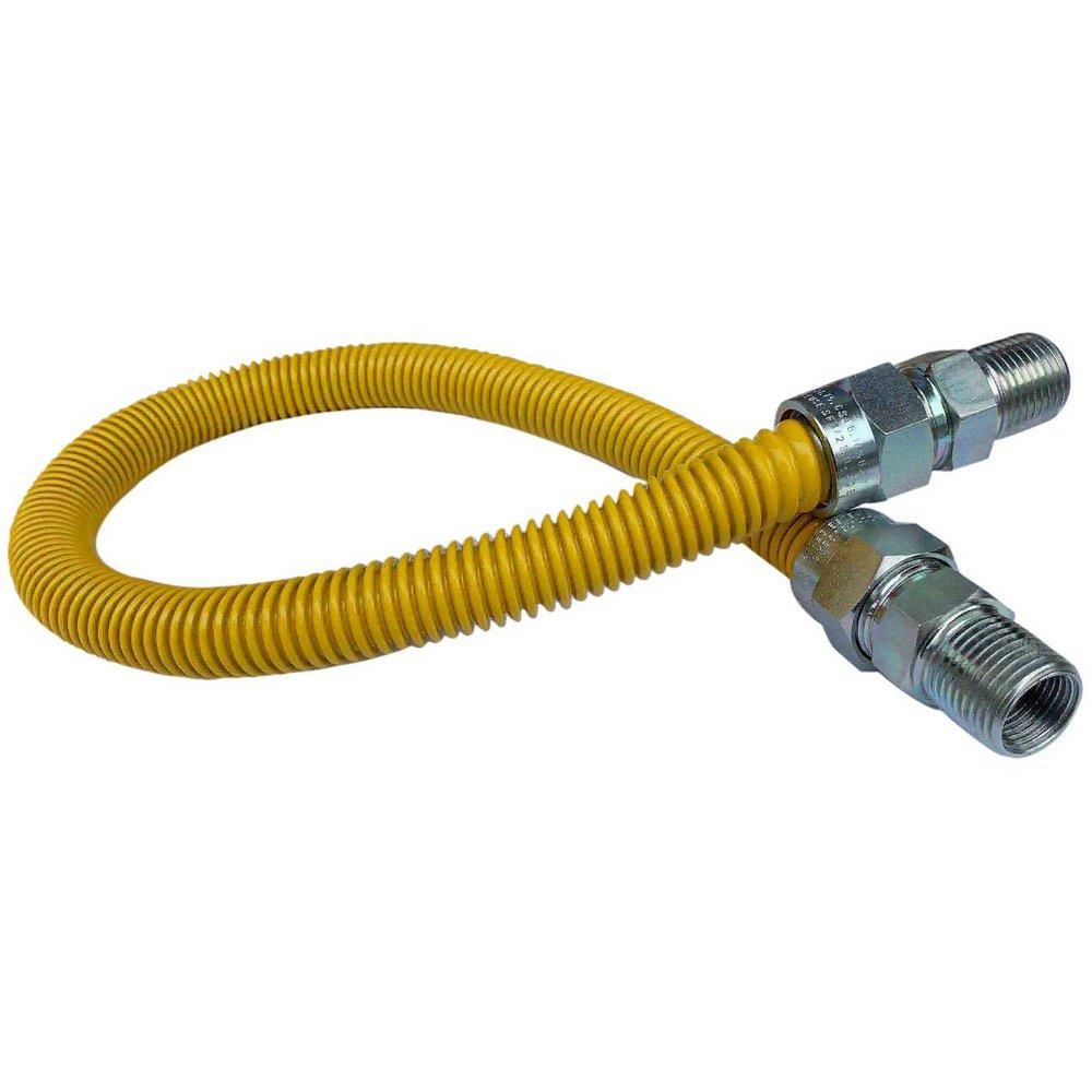 Jones Stephens Yellow 30 in. MIPS Gas Connector with Fitting in Yellow 