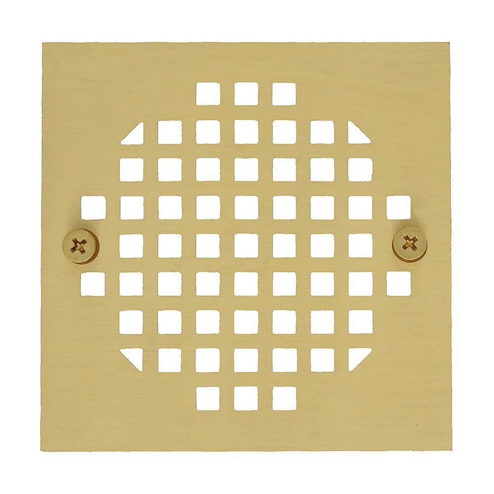 Jones Stephens Polished Brass 4-1/4 in. Cast Square Strainer 