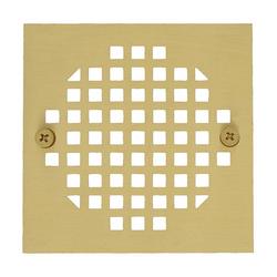 4-1/4 in. Cast Square Strainer in Polished Brass
