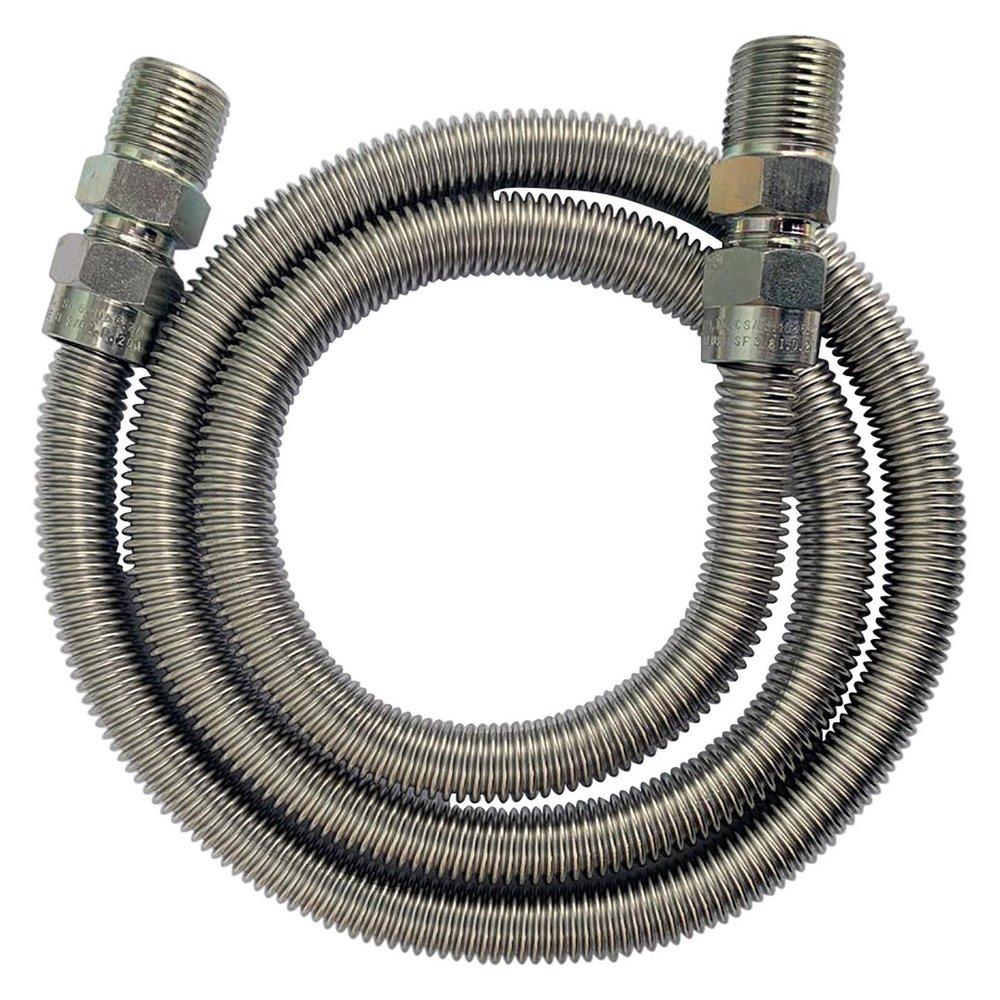 Jones Stephens Yellow 1/2 x 1/2 in. MIPS Gas Connector with Fitting in Yellow 