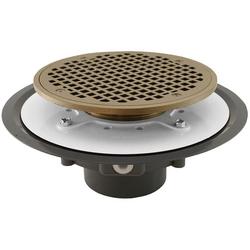 3 in. PVC Heavy Duty Drain with Strainer in Nickel Bronze