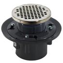 3 x 4 in. Heavy Duty PVC Drain Base with 3-1/2 in. Plastic Spud and 5 in. Nickel Bronze Strainer with Ring 