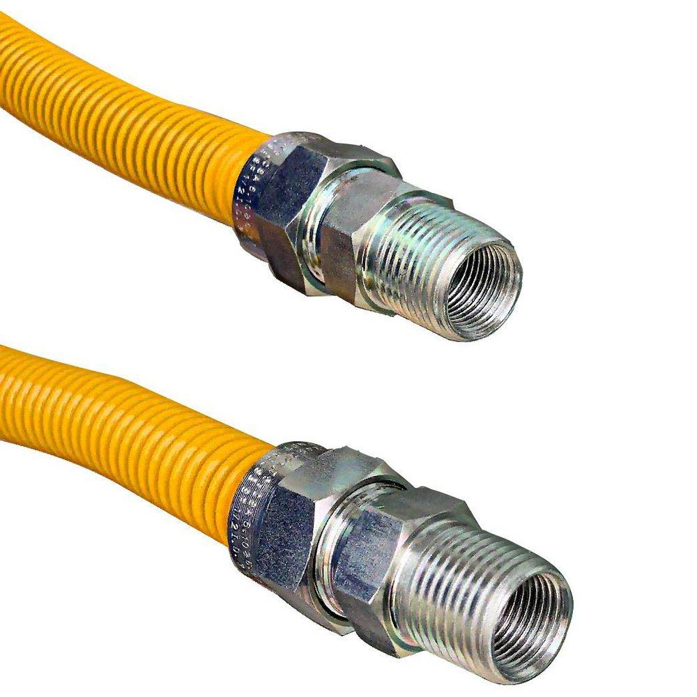 Jones Stephens Yellow 3/4 in. MIPS Gas Connector with Fitting in Yellow 