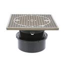 4 in. PVC Inside Pipe Fit Base Cleanout with 3-1/2 in. Plastic Spud and 7 in. Polished Brass Cover 