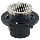 3 x 4 in. Heavy Duty PVC Drain Base with 3-1/2 in. Plastic Spud and 6 in. Nickel Bronze Strainer with Ring
