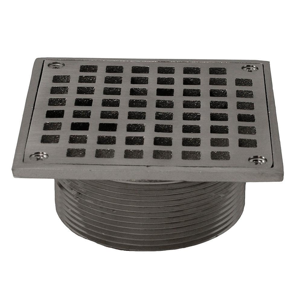 Jones Stephens Brushed Nickel 3-1/2 in. IPS Metal Square Strainer 
