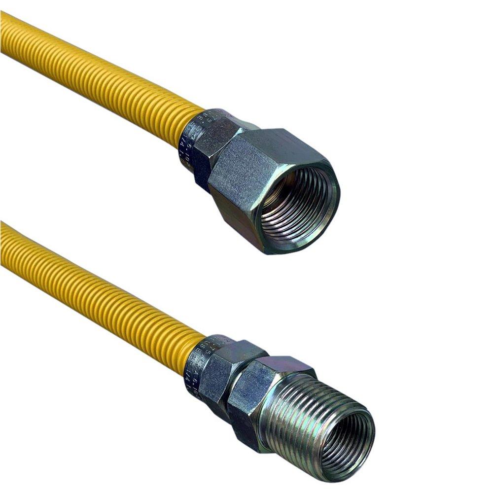 Jones Stephens Yellow 3/4 in. FIPS Gas Connector with Fitting in Yellow 