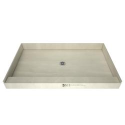 37 in. x 60 in. Shower Base with Center Drain in Grey