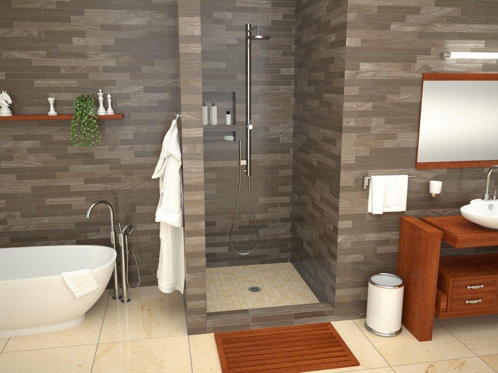 Tile Redi USA Polished Chrome 37 in. Single Curb Shower Base with Center Drain 