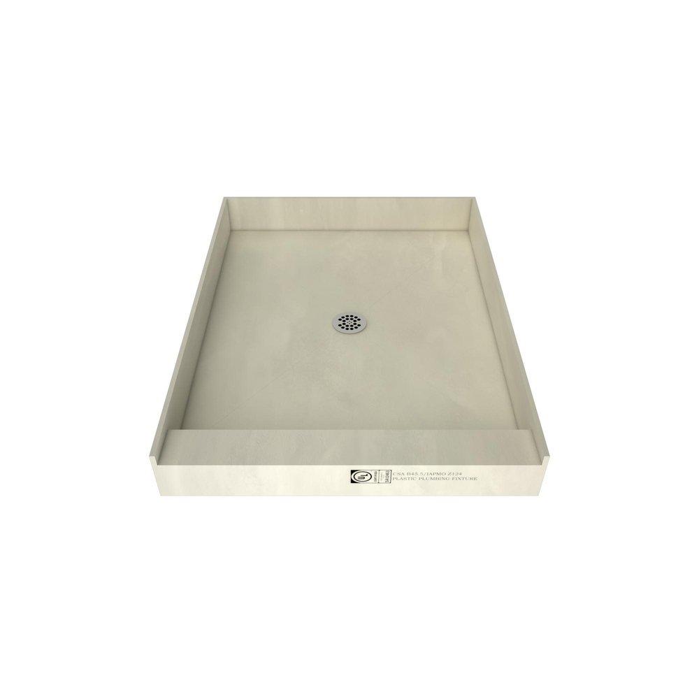 Tile Redi USA Polished Chrome 37 in. Single Curb Shower Base with Center Drain 