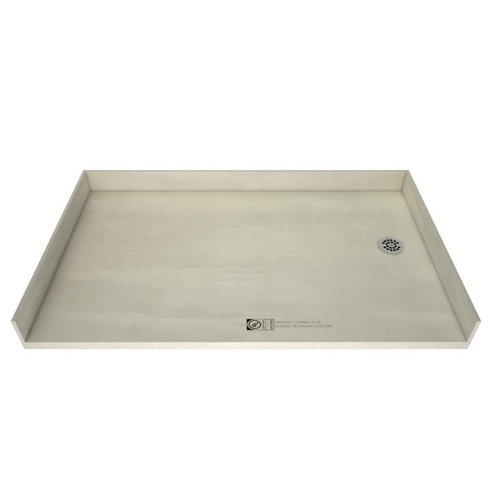 Tile Redi USA Polished Chrome 42 in. ADA Barrier Free Shower Base with Right Hand Drain 
